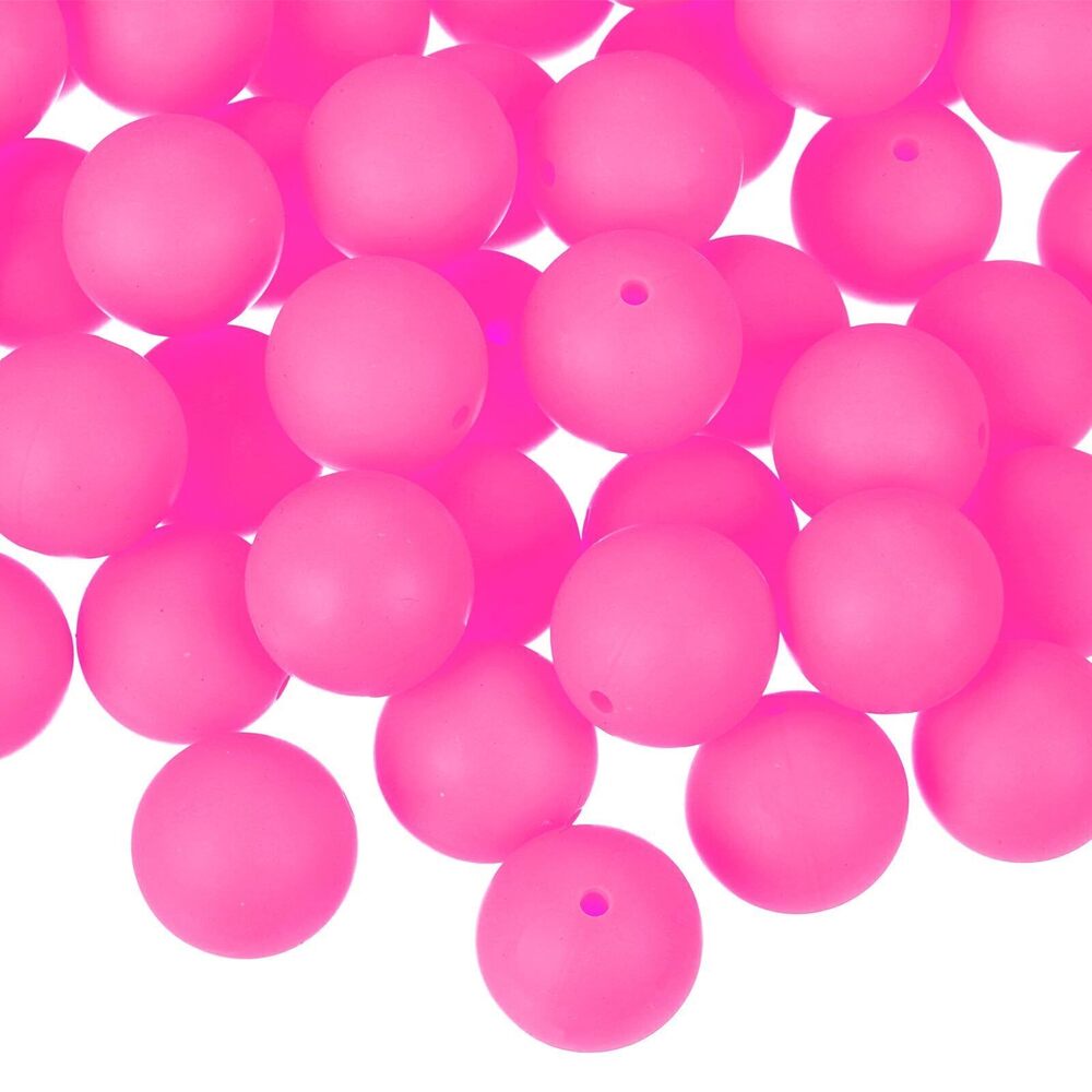 4599 50Pcs 19mm Silicone Beads, Round Loose Rubber Bead Bulk Focal Beads